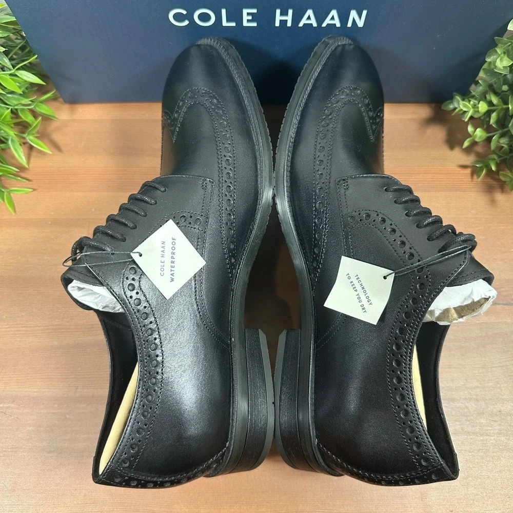 Cole Haan Men's Modern Essentials Wingtip Oxford Shoes Black Size 9